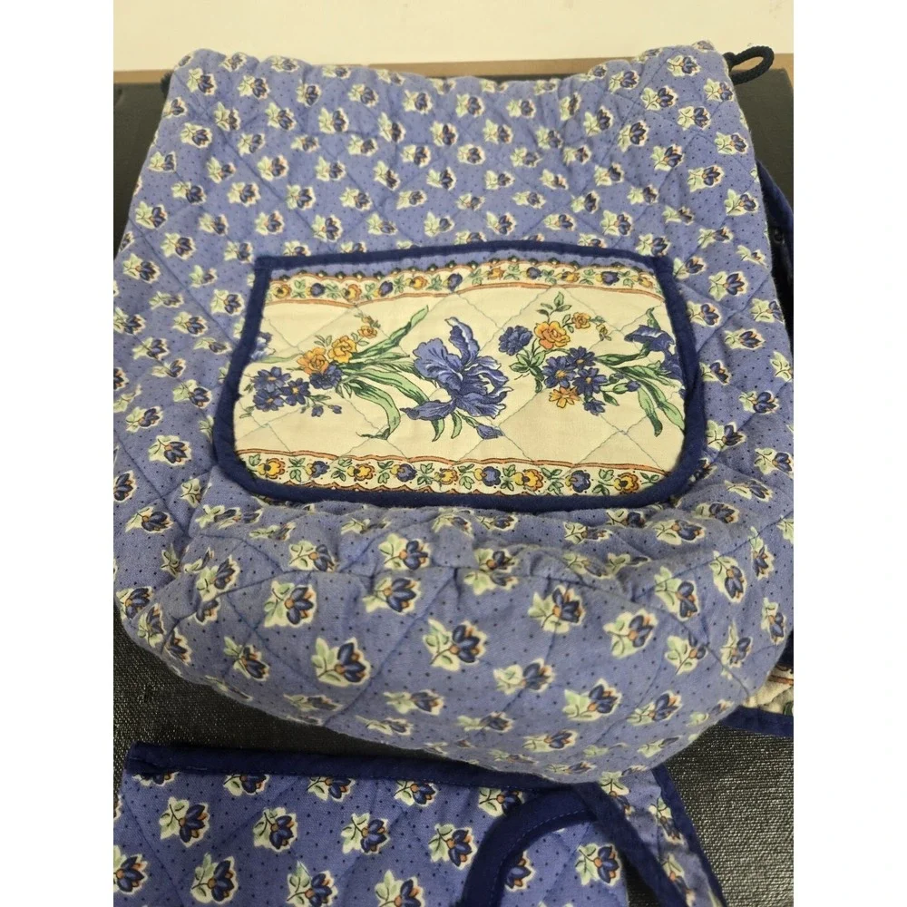 Vntg Floral  Backpack Blue